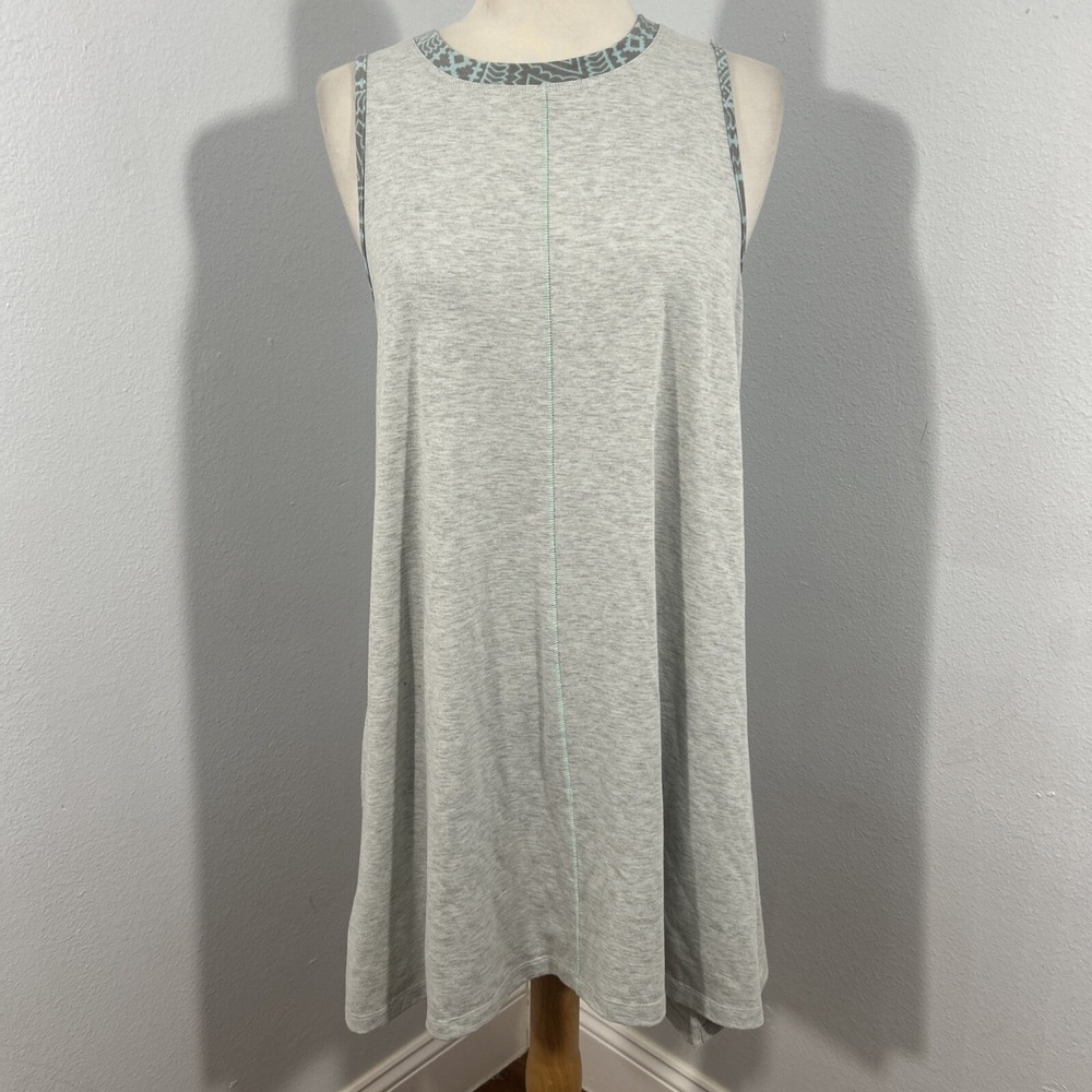 Hem Thread Mini Dress Womens Small Gray Jersey Sleeveless Pullover